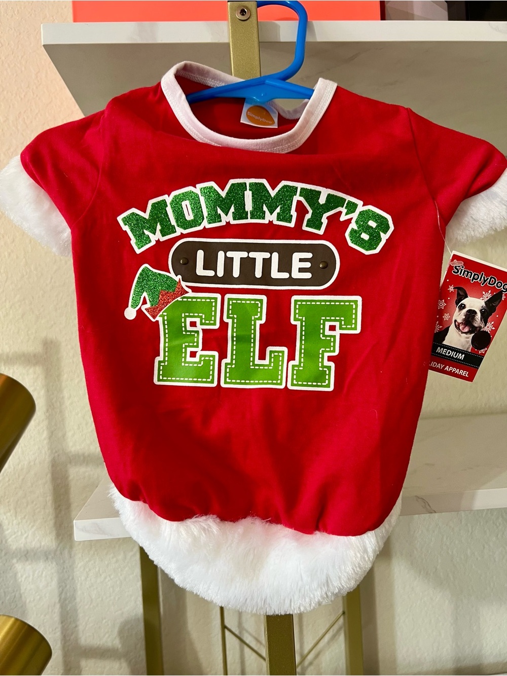 Mommy's Little Elf Red Holiday Pet Shirt
